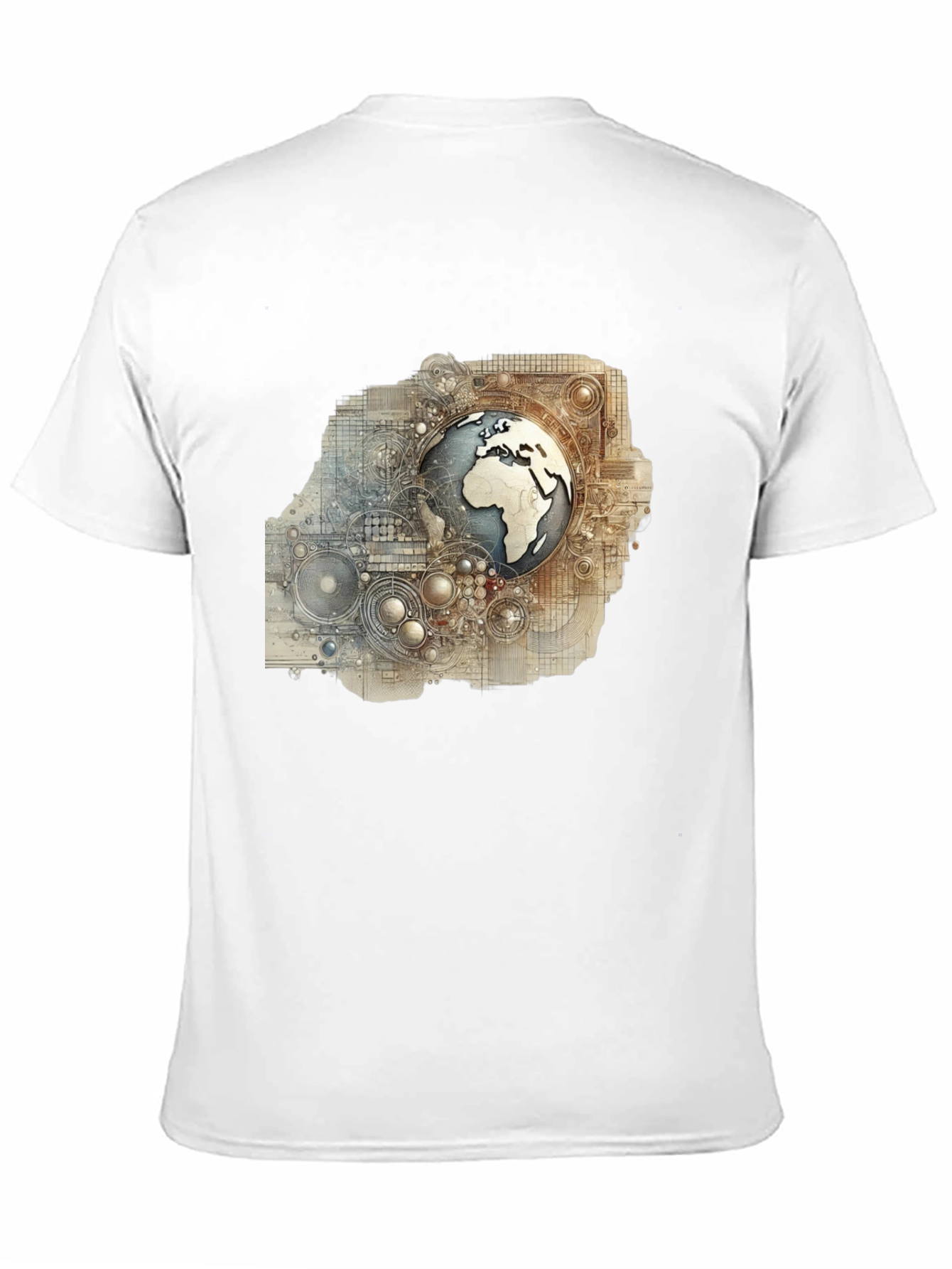 Globe Schematic Graphic Print Black Tee
