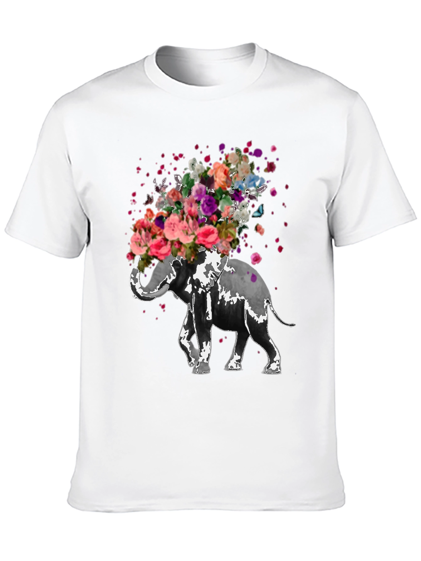 Floral Elephant T-Shirt - Unique Graphic Tee
