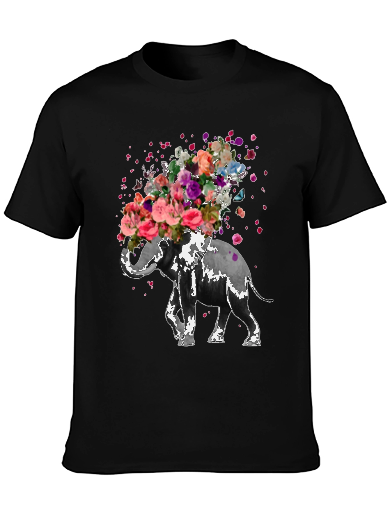 Floral Elephant T-Shirt - Unique Graphic Tee