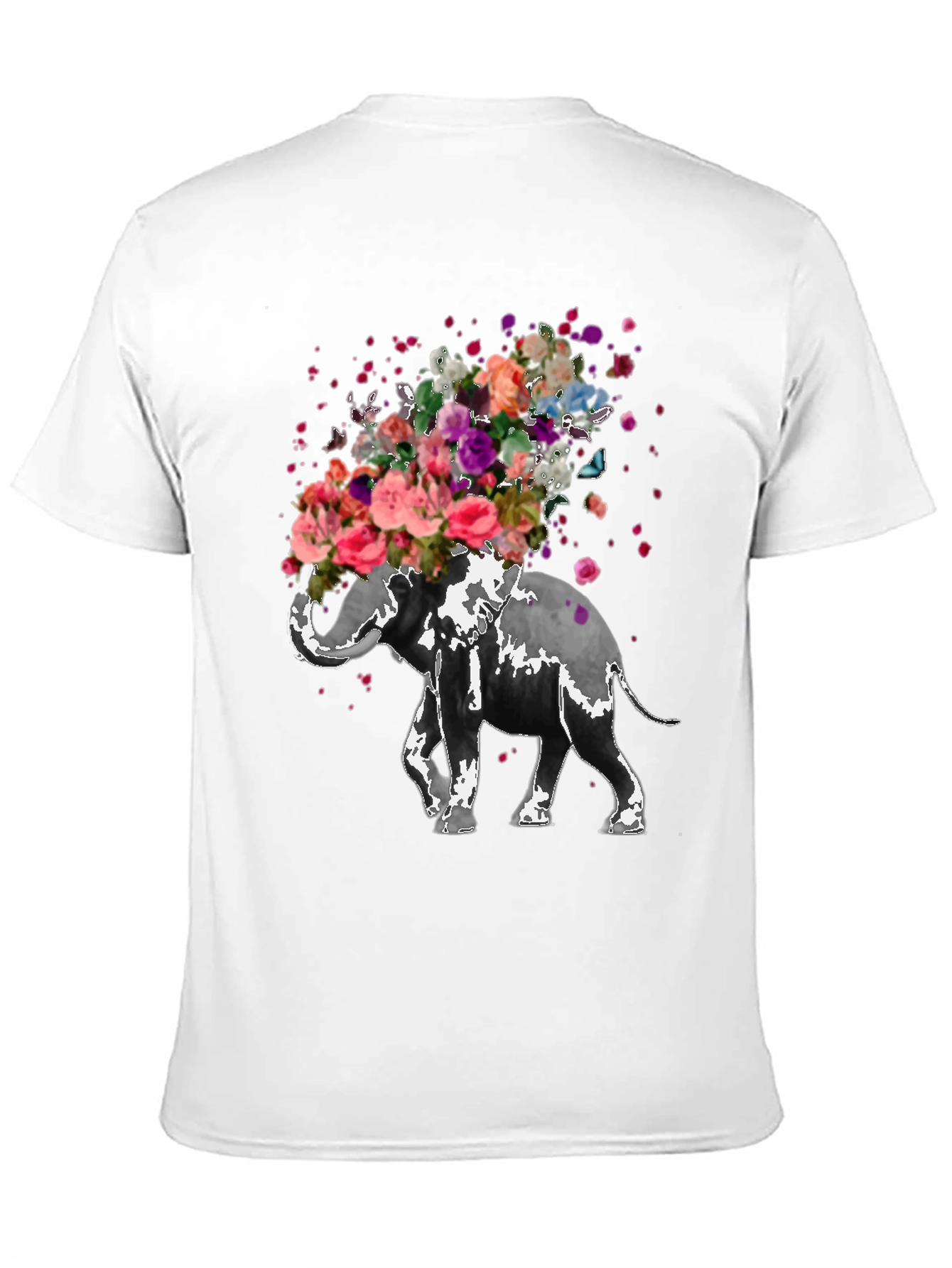 Floral Elephant T-Shirt - Unique Graphic Tee