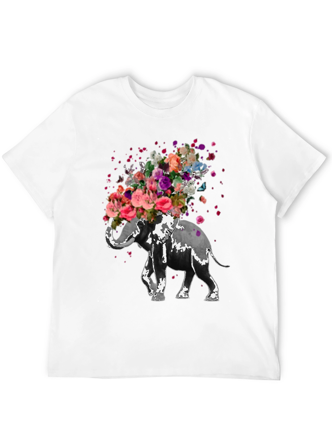 Floral Elephant T-Shirt - Unique Graphic Tee