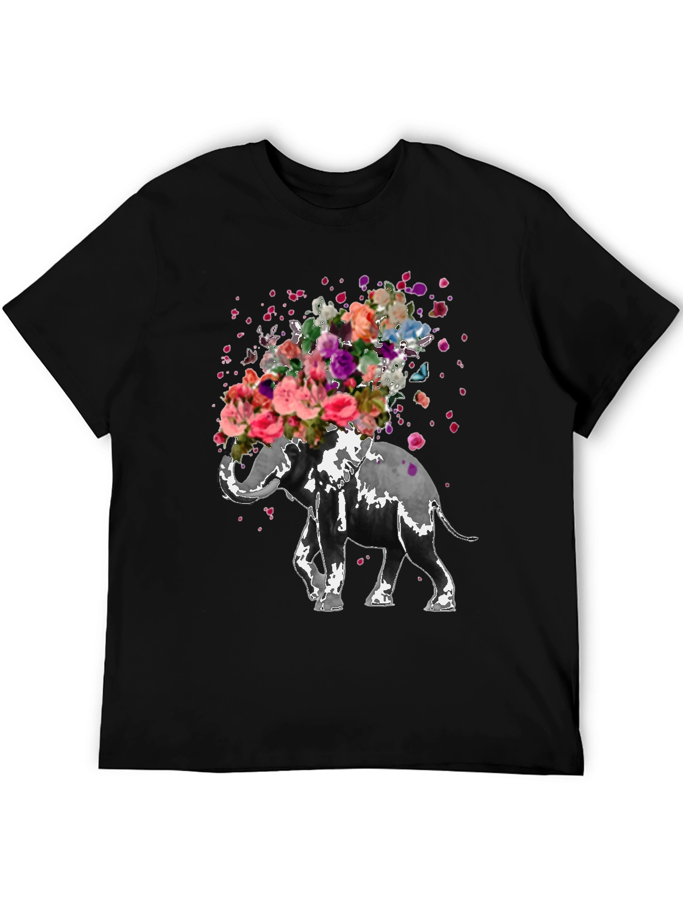 Floral Elephant T-Shirt - Unique Graphic Tee