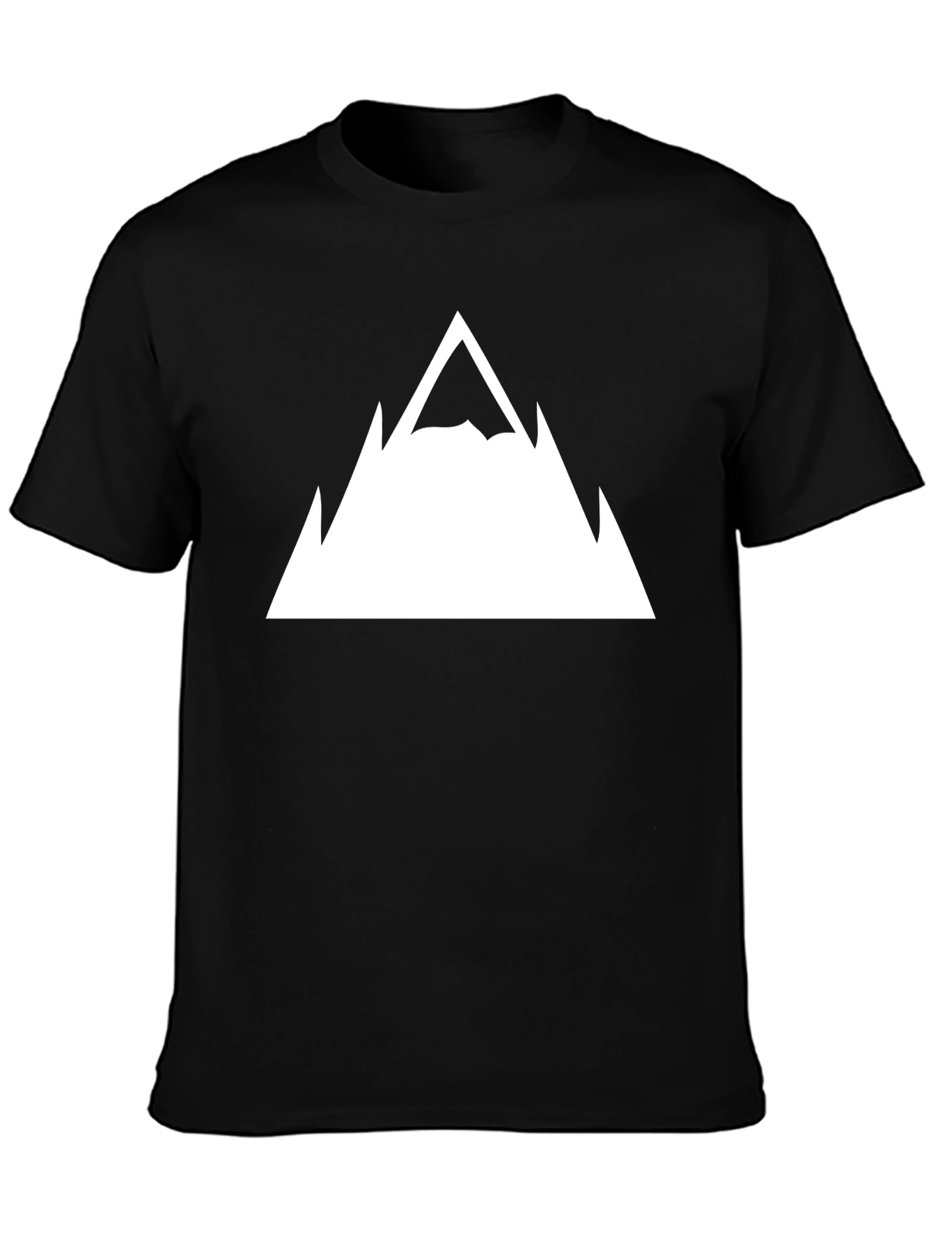 Mountain Peak Graphic Tee - Black Cotton T-Shirt
