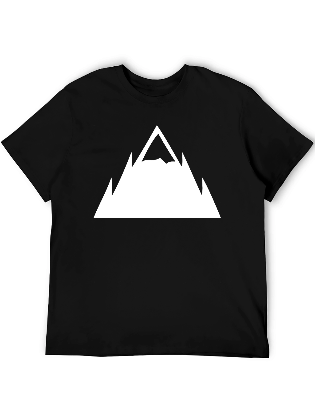 Mountain Peak Graphic Tee - Black Cotton T-Shirt