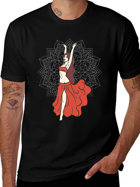 Belly Dance Graphic Tee - Mandala Design