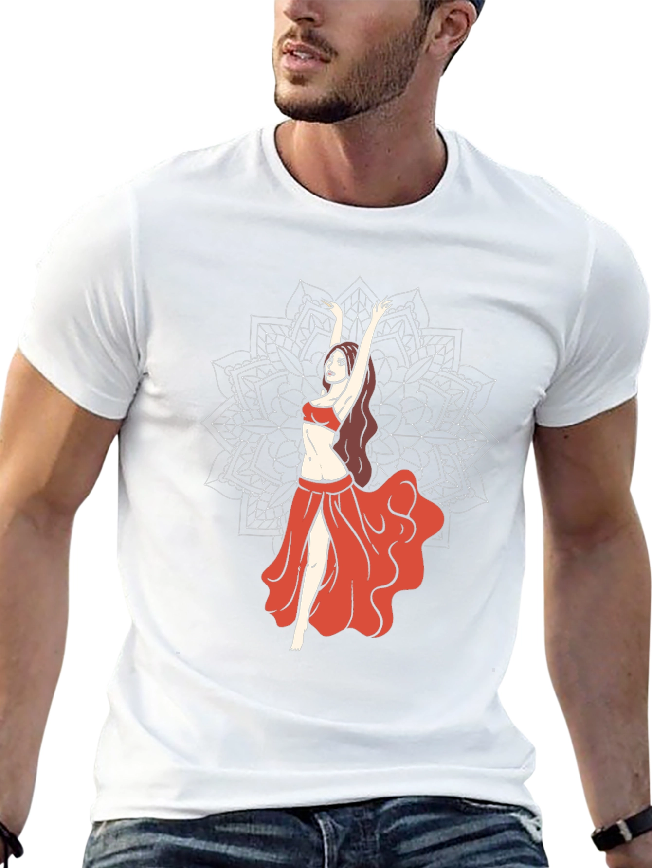 Belly Dance Graphic Tee - Mandala Design