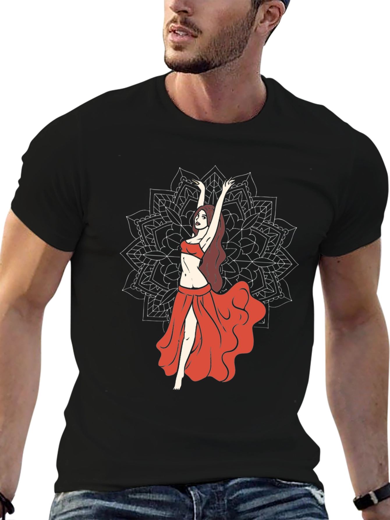 Belly Dance Graphic Tee - Mandala Design