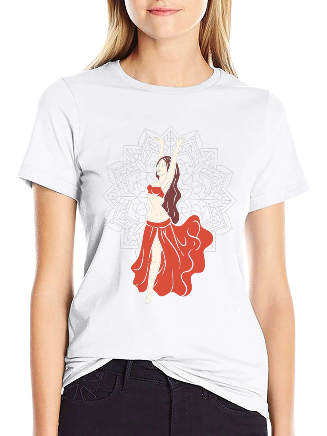 Belly Dance Graphic Tee - Mandala Design