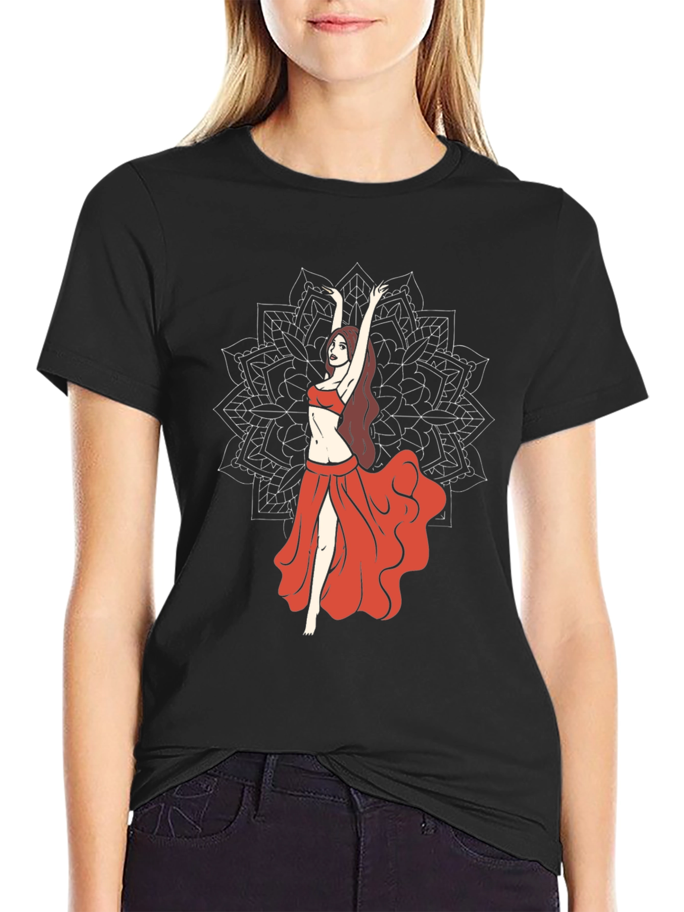 Belly Dance Graphic Tee - Mandala Design