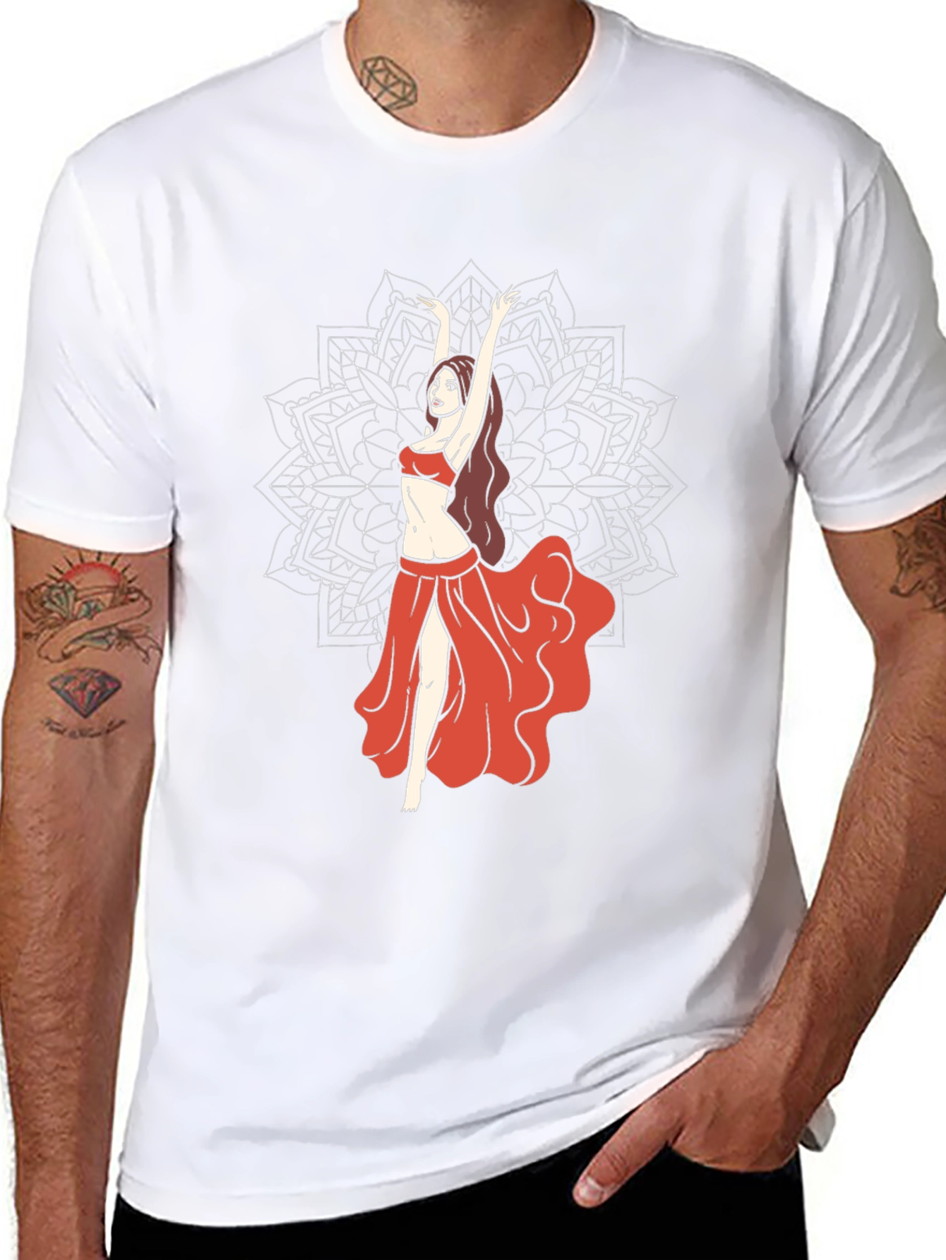 Belly Dance Graphic Tee - Mandala Design