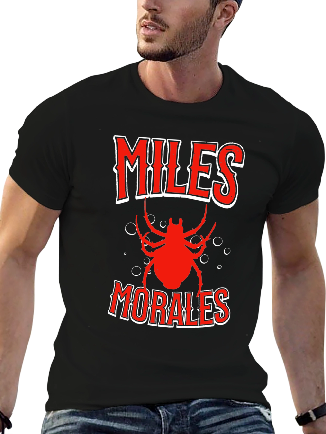Miles Morales Spider-Man Inspired Black T-Shirt