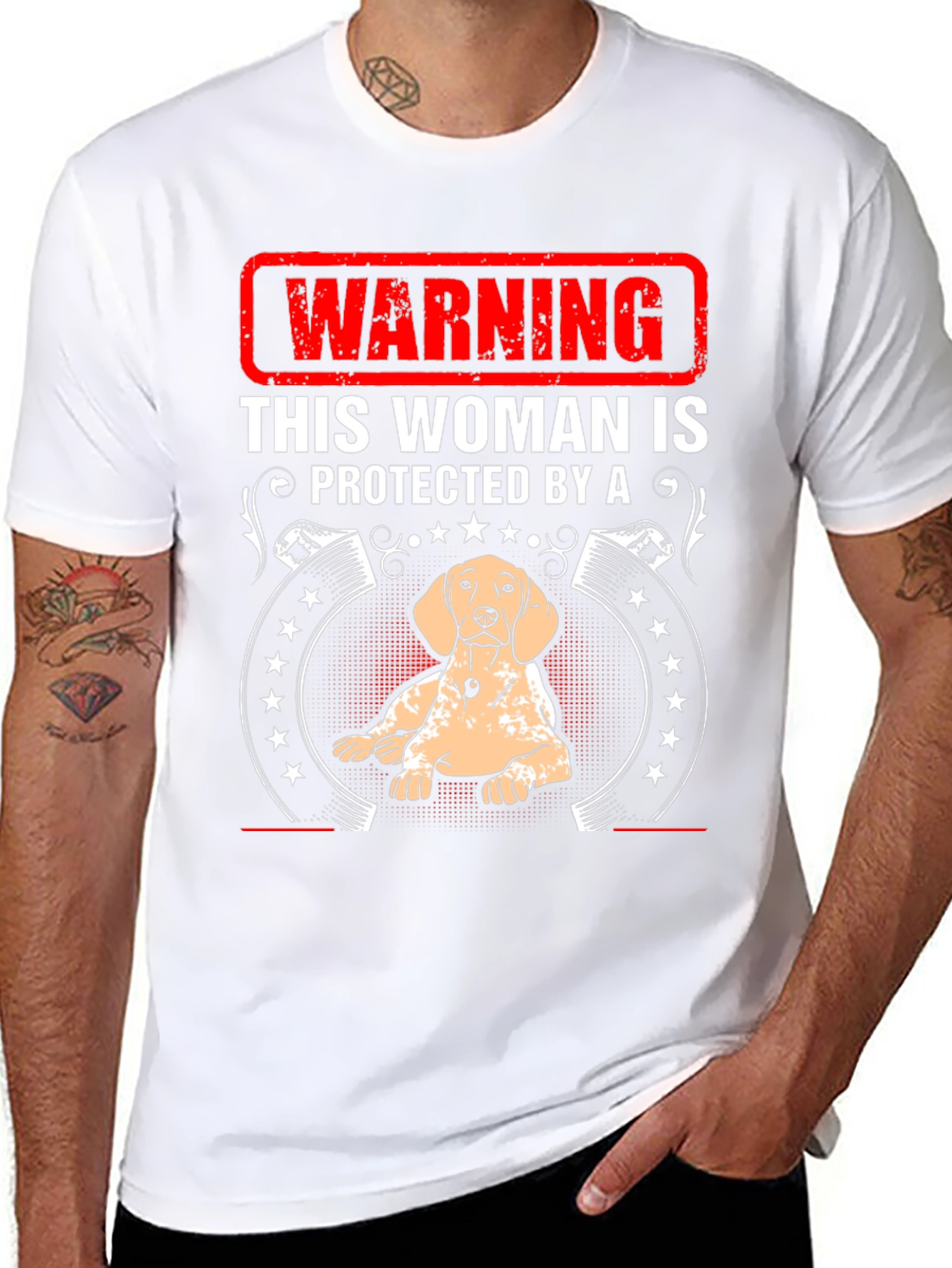 Warning This Woman is Protected by a Dog T-Shirt
