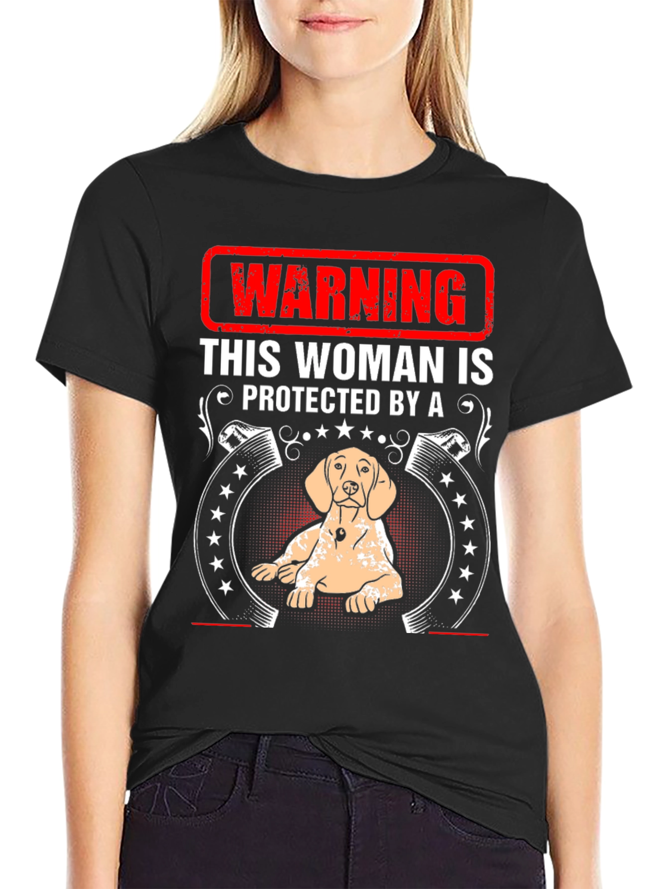 Warning This Woman is Protected by a Dog T-Shirt