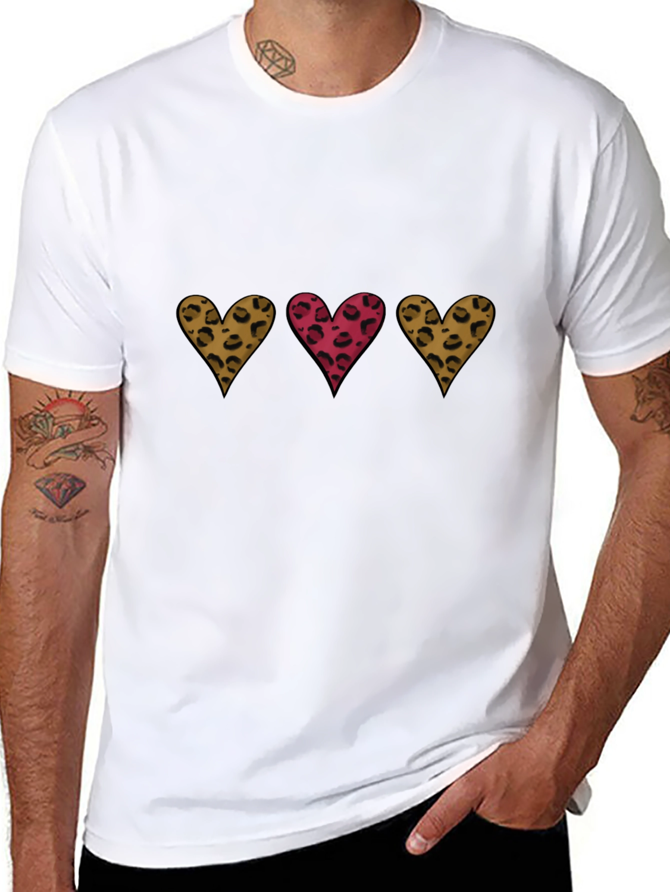 Leopard Heart Graphic Tee - Stylish Casual Wear