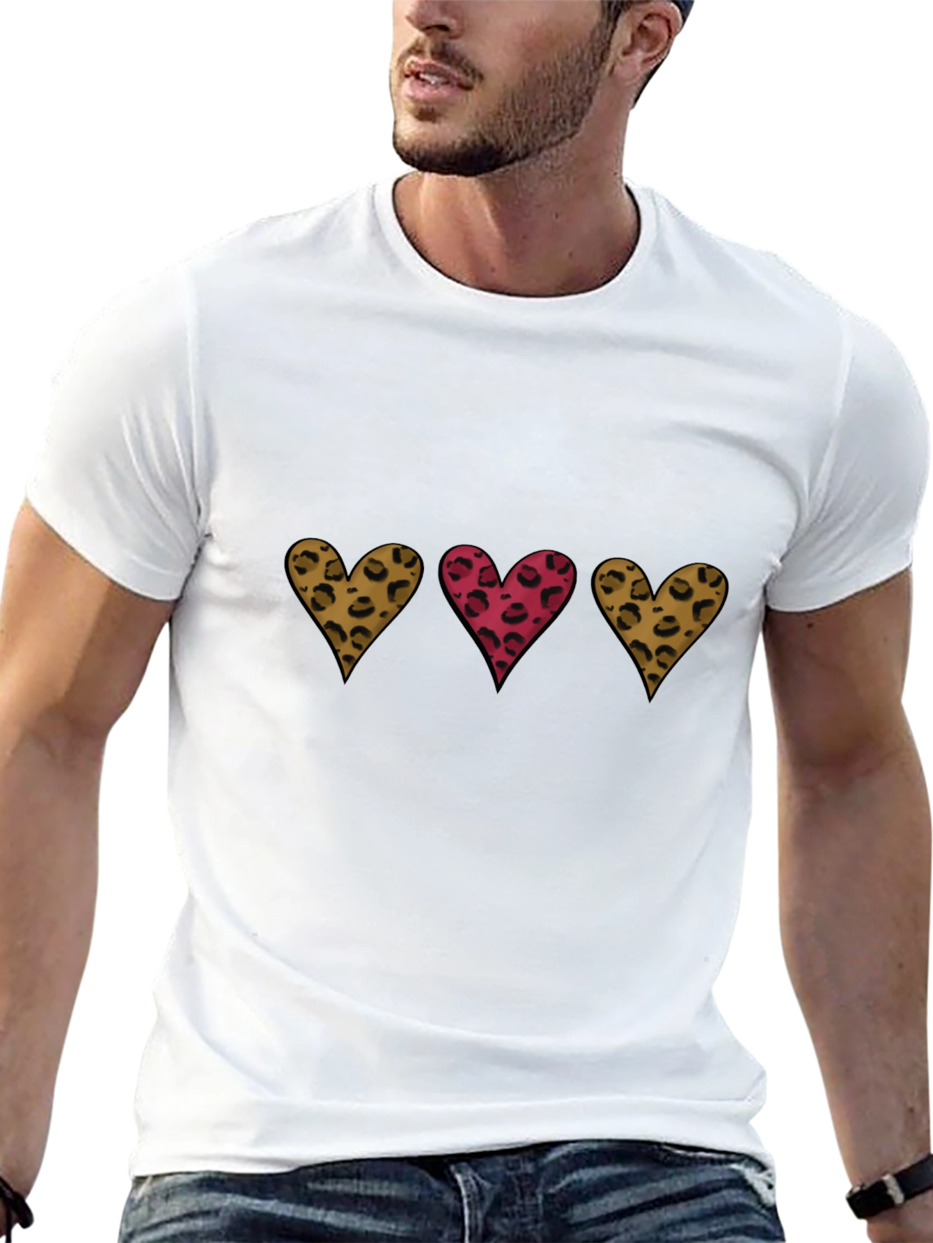 Leopard Heart Graphic Tee - Stylish Casual Wear