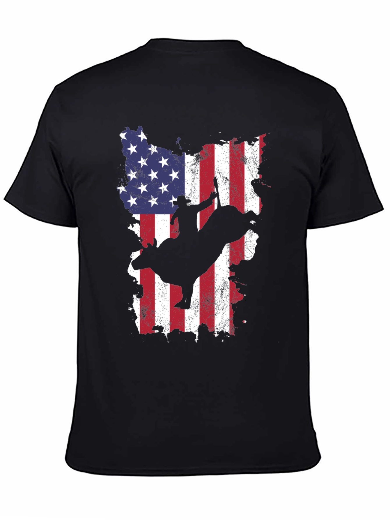 American Flag Bull Rider Graphic Tee