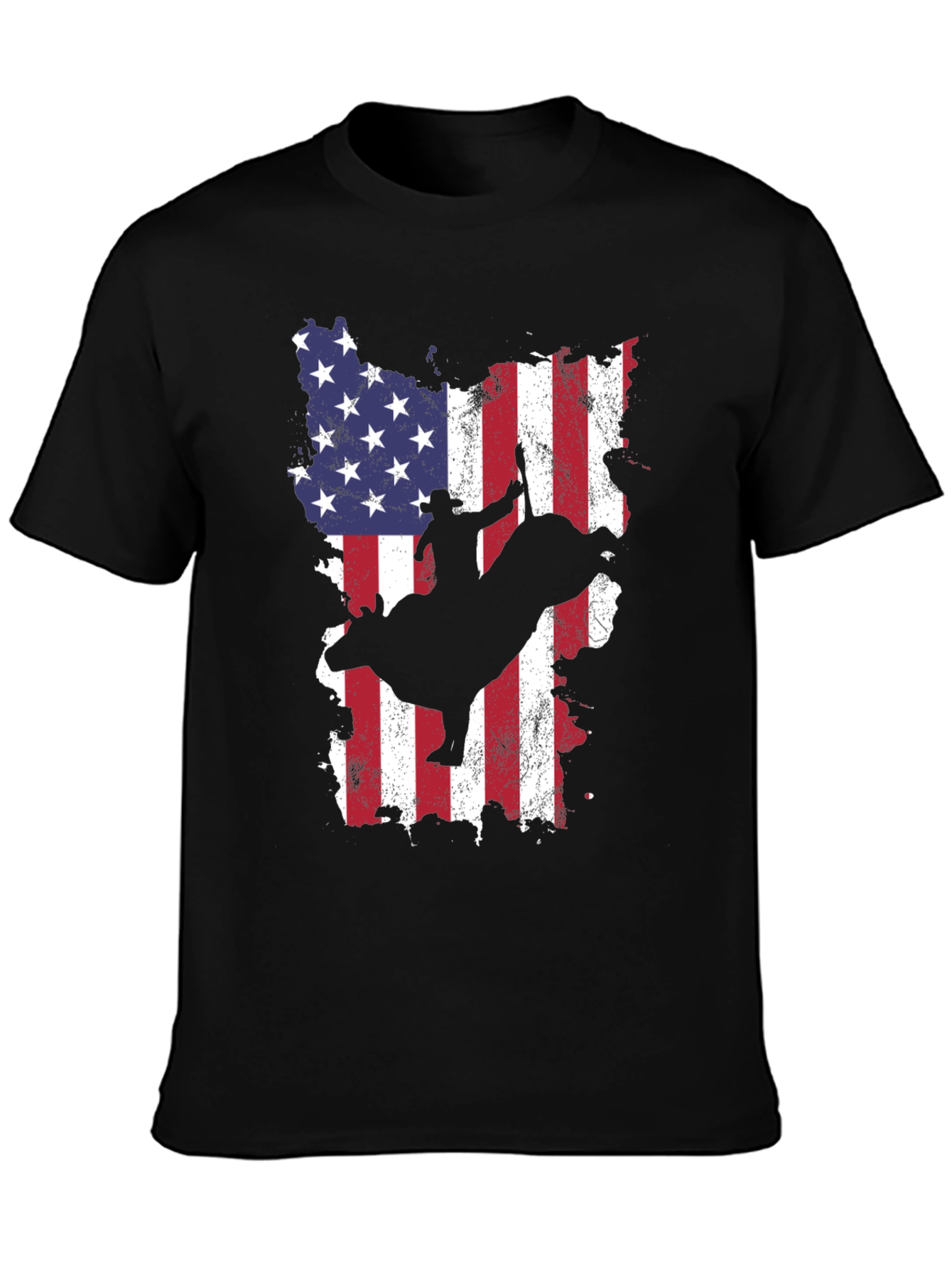 American Flag Bull Rider Graphic Tee
