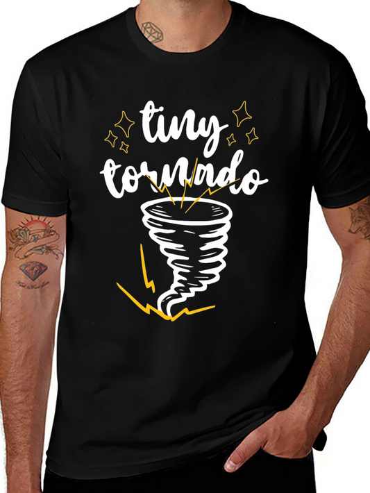 Tiny Tornado Graphic Tee - Black Cotton T-Shirt