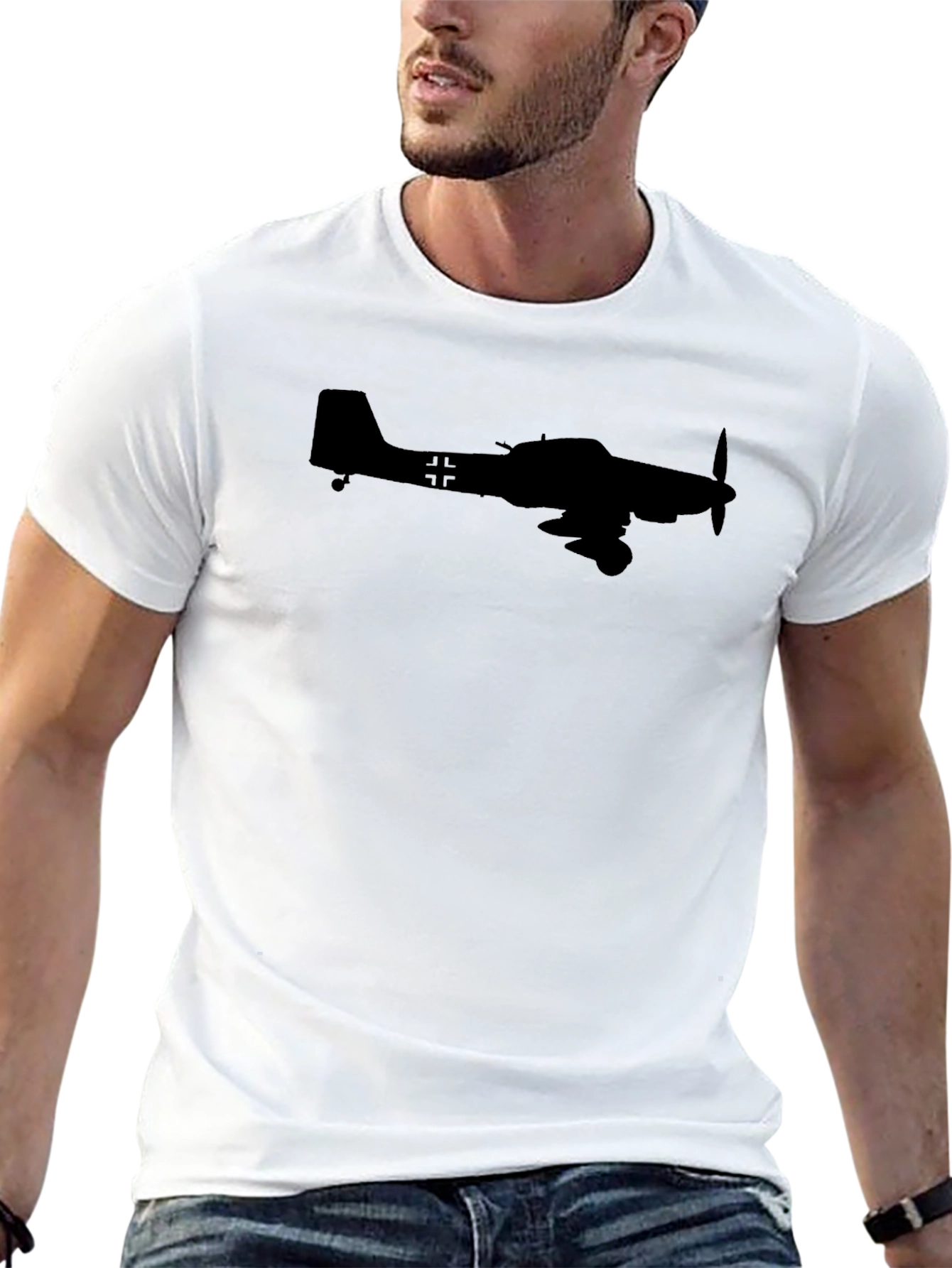 Black Stuka Plane Silhouette T-Shirt