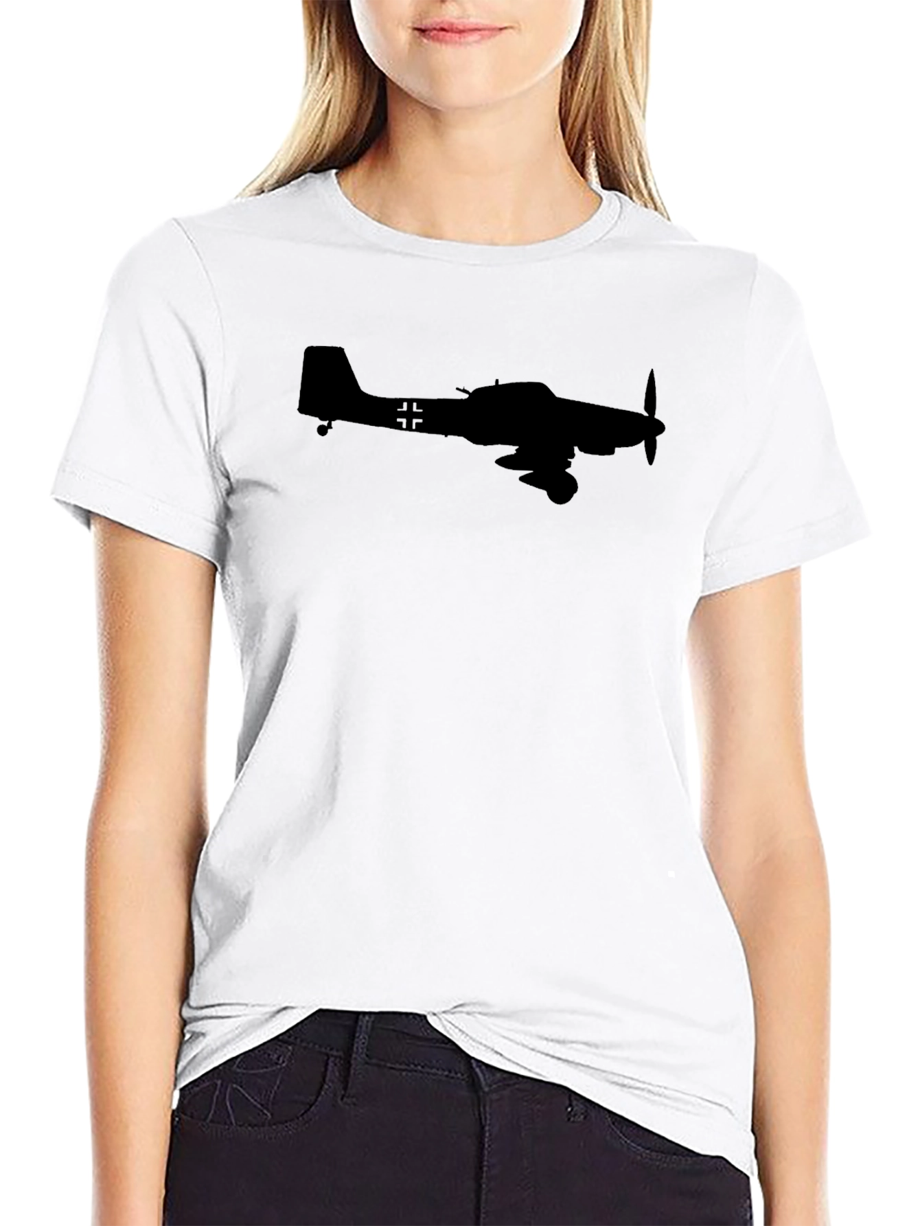 Black Stuka Plane Silhouette T-Shirt