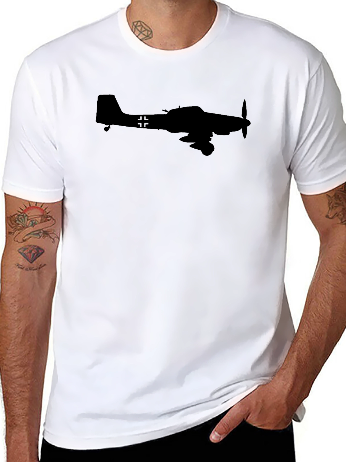 Black Stuka Plane Silhouette T-Shirt