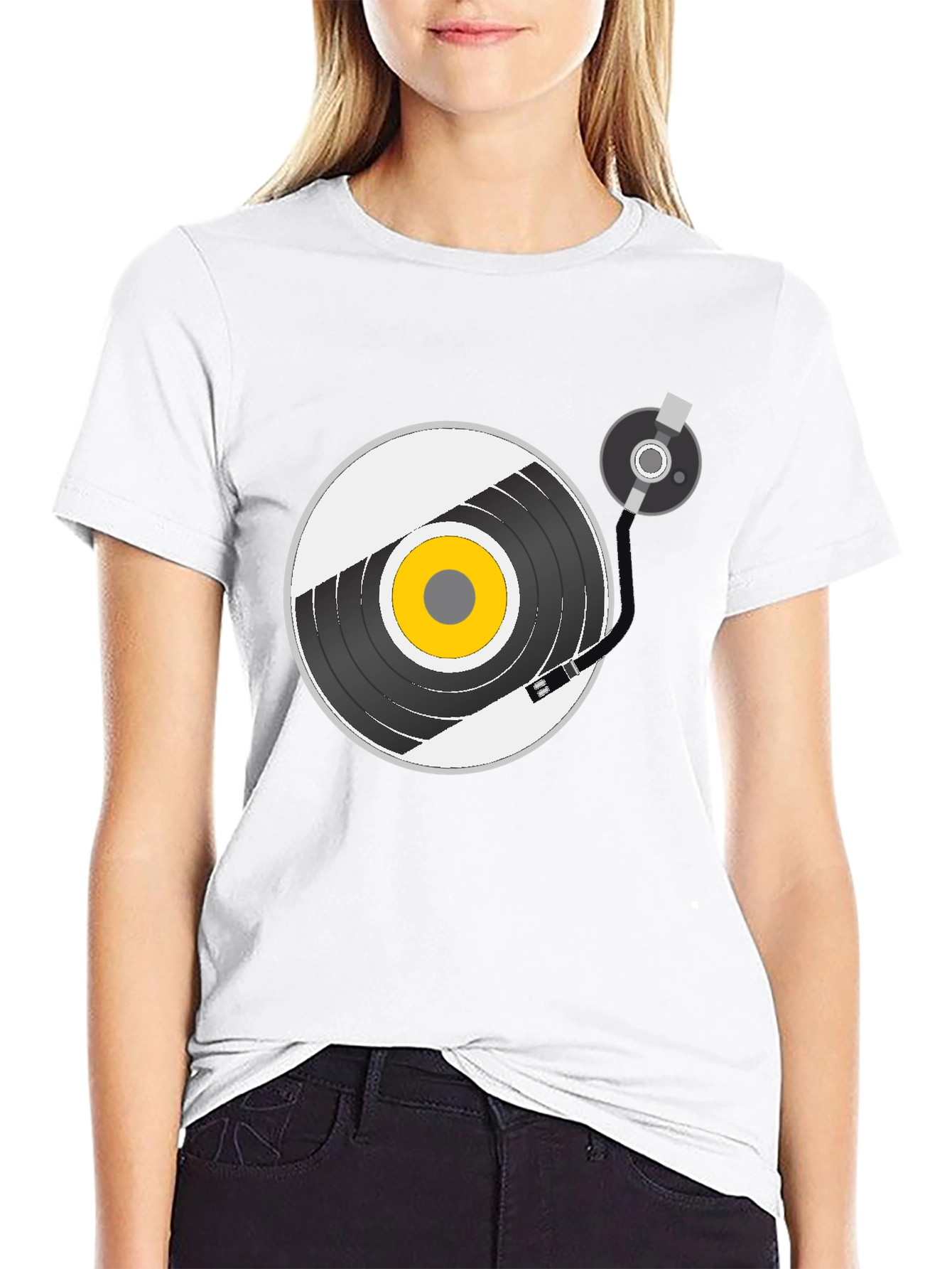 Retro Vinyl Record Player Graphic T-Shirt