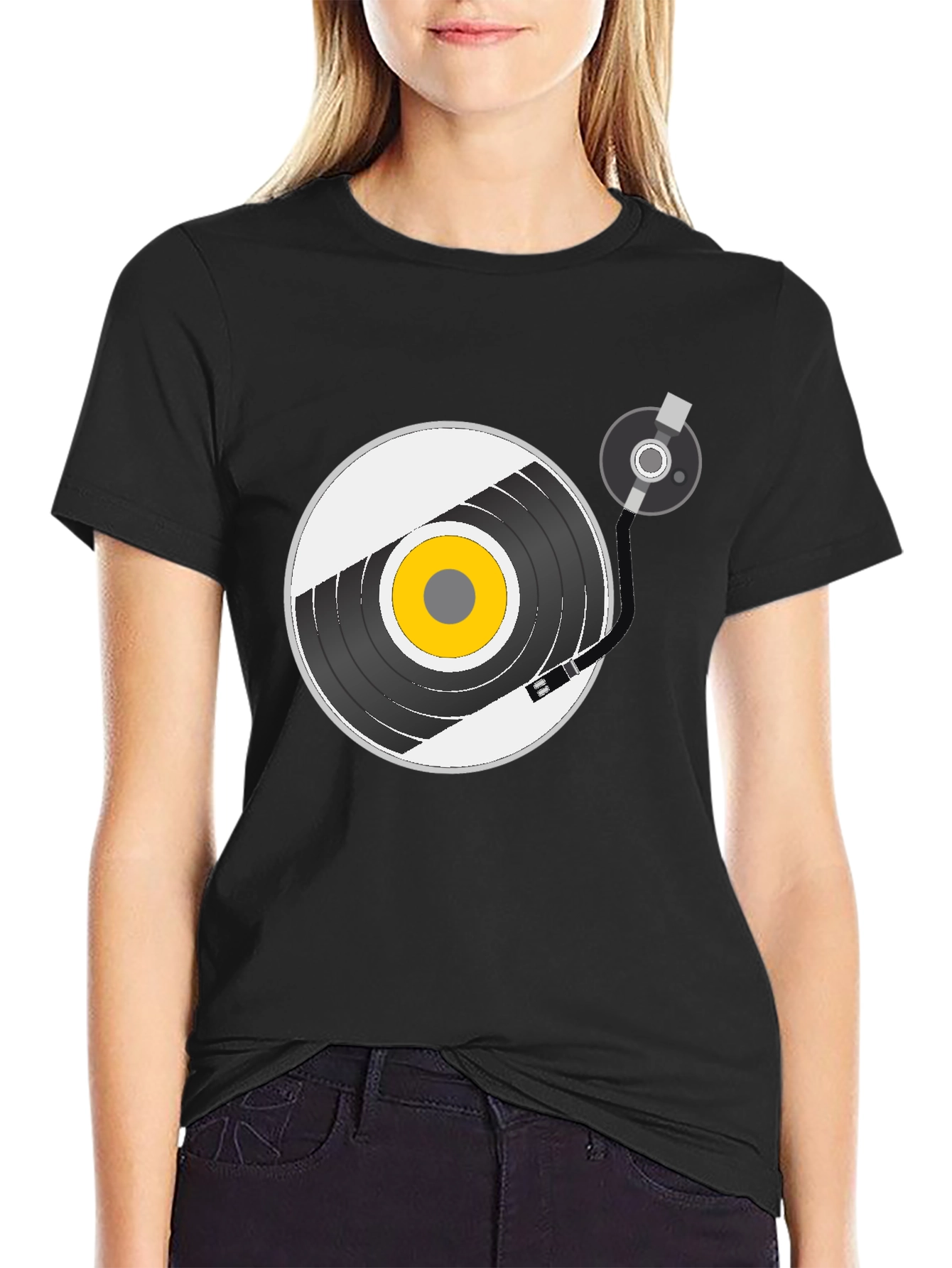 Retro Vinyl Record Player Graphic T-Shirt