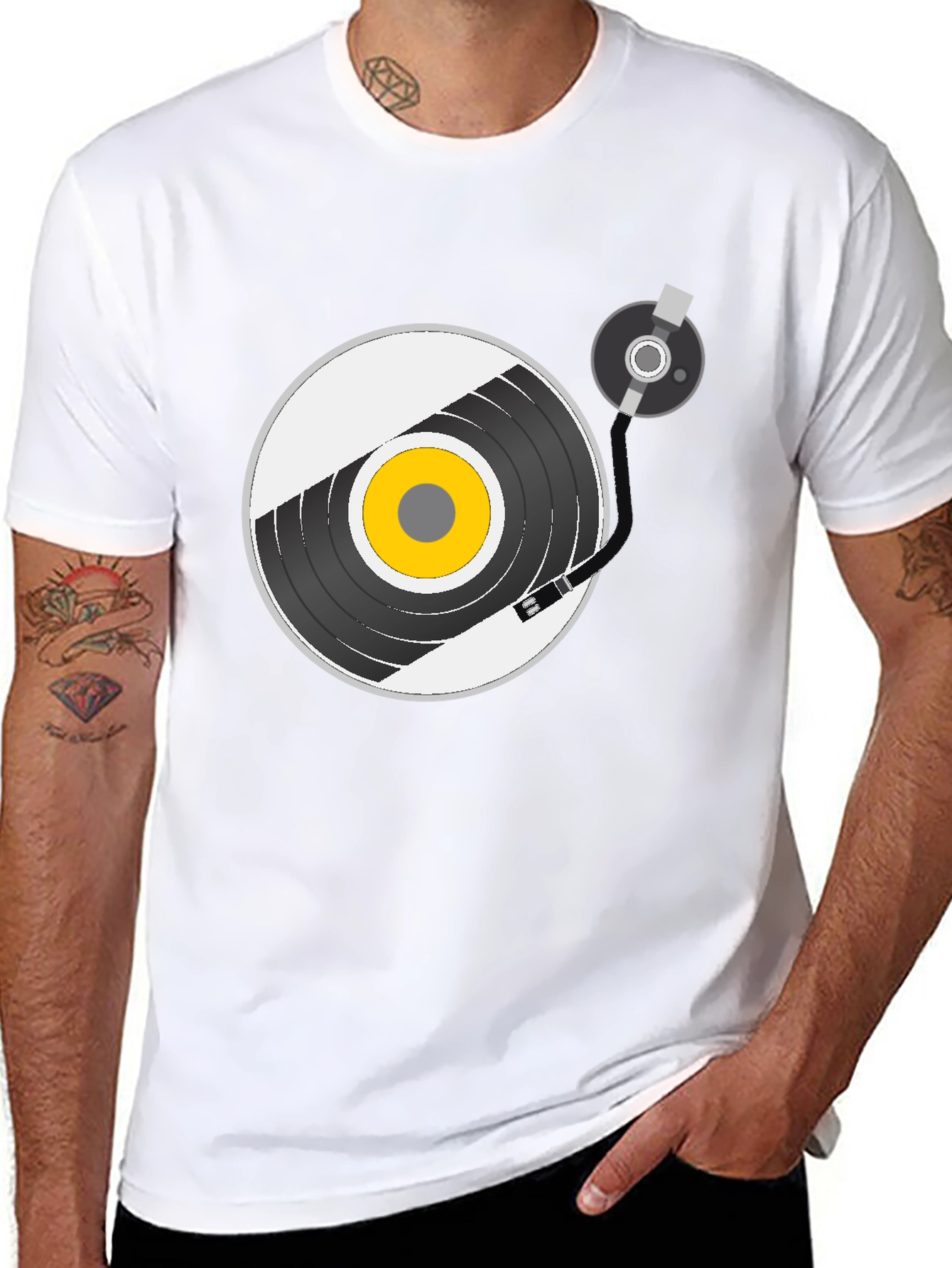 Retro Vinyl Record Player Graphic T-Shirt
