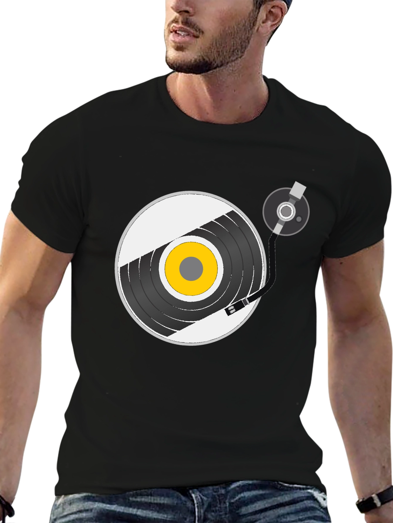 Retro Vinyl Record Player Graphic T-Shirt