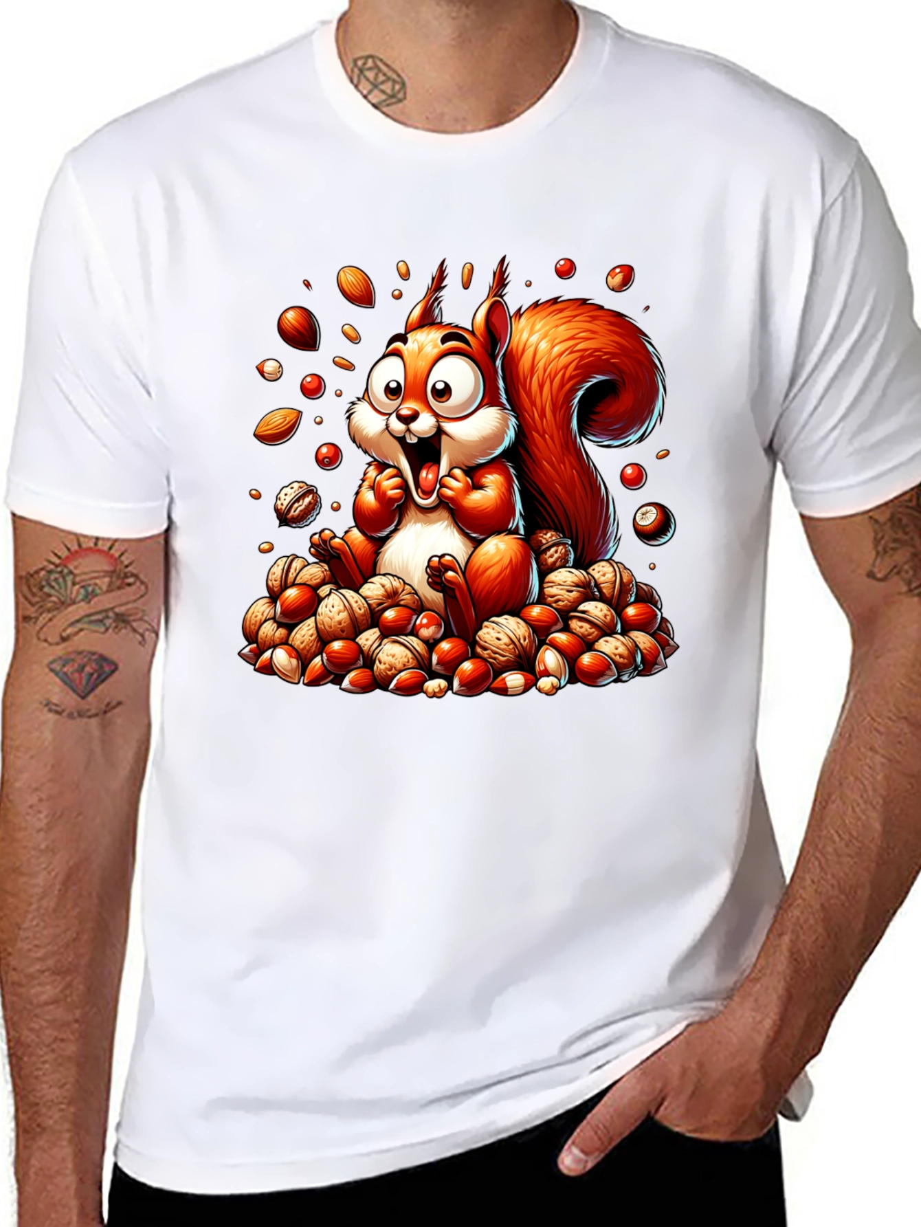 Squirrel Nut Lover T-Shirt - Cartoon Design