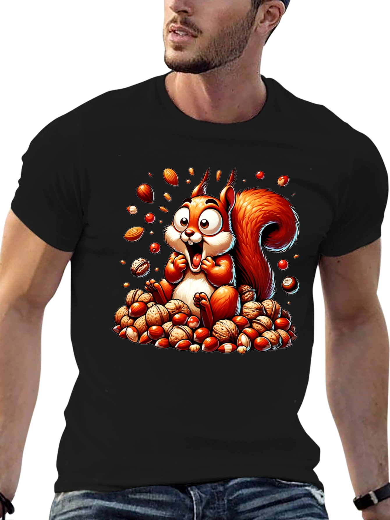 Squirrel Nut Lover T-Shirt - Cartoon Design
