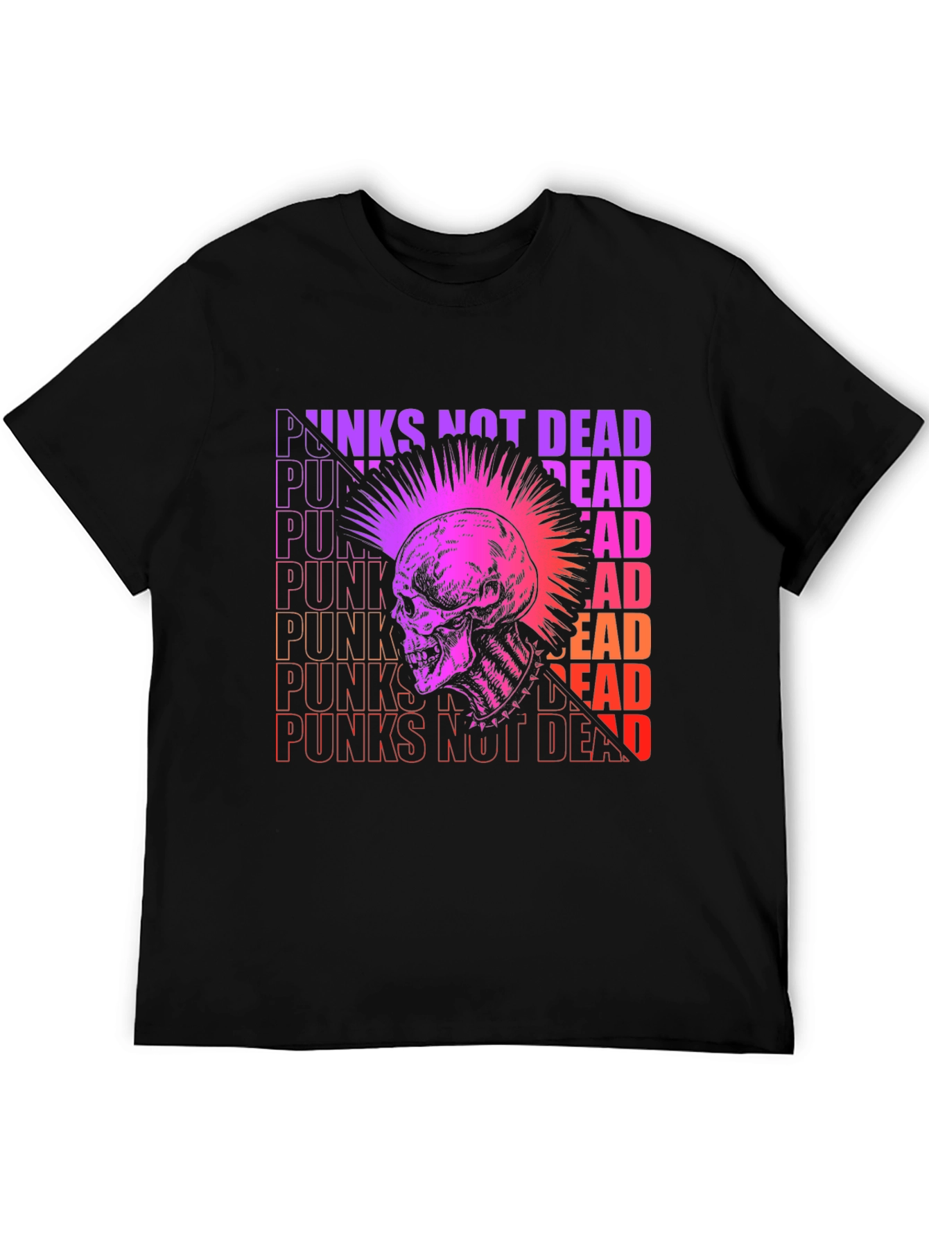 Punk Skull Graphic Tee - Not Dead!