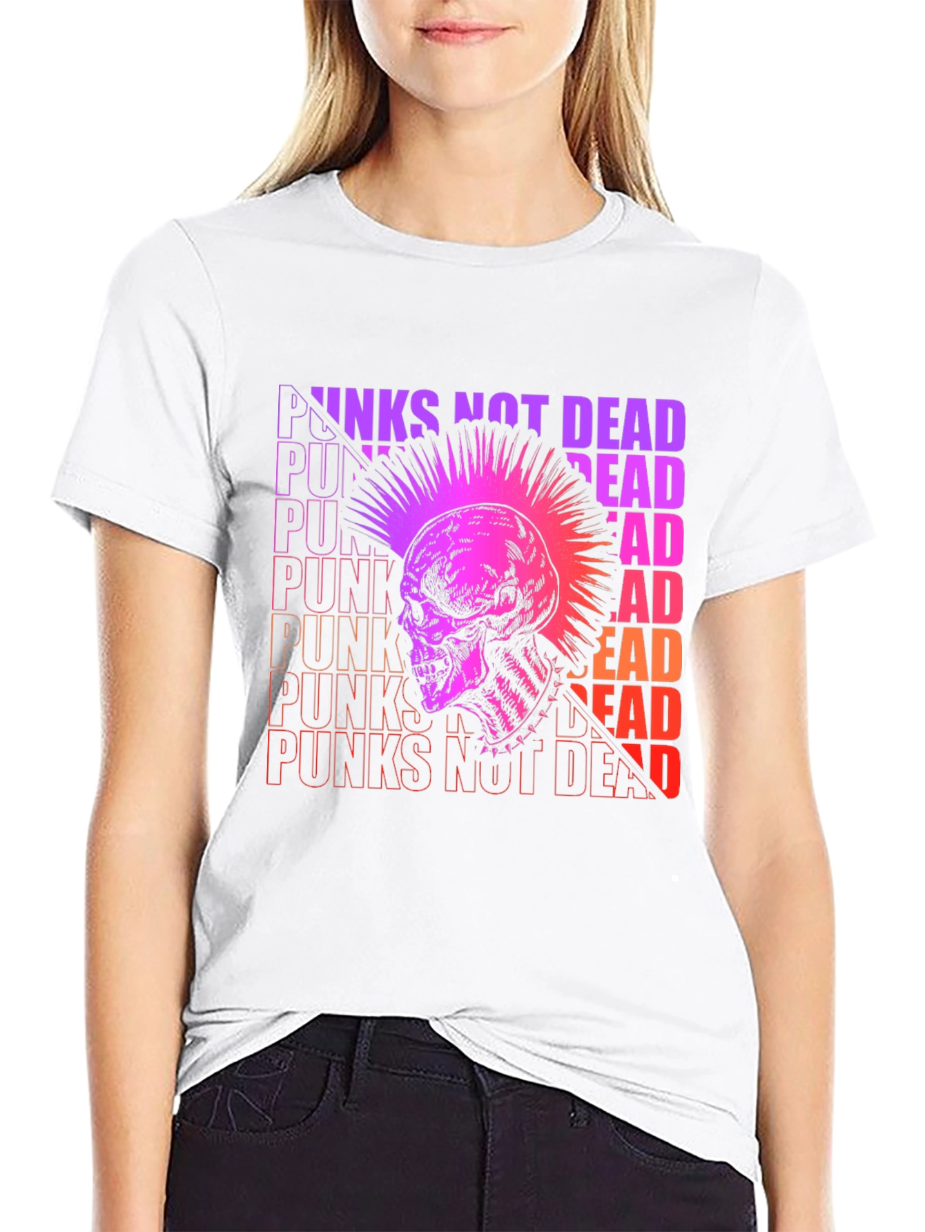 Punk Skull Graphic Tee - Not Dead!