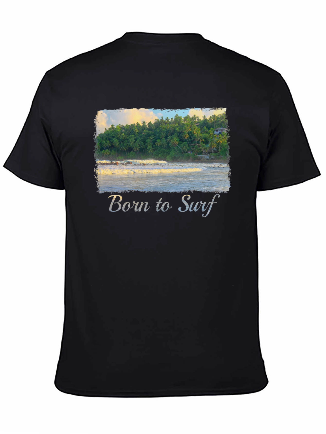 Born to Surf T-Shirt - Tropical Beach Design