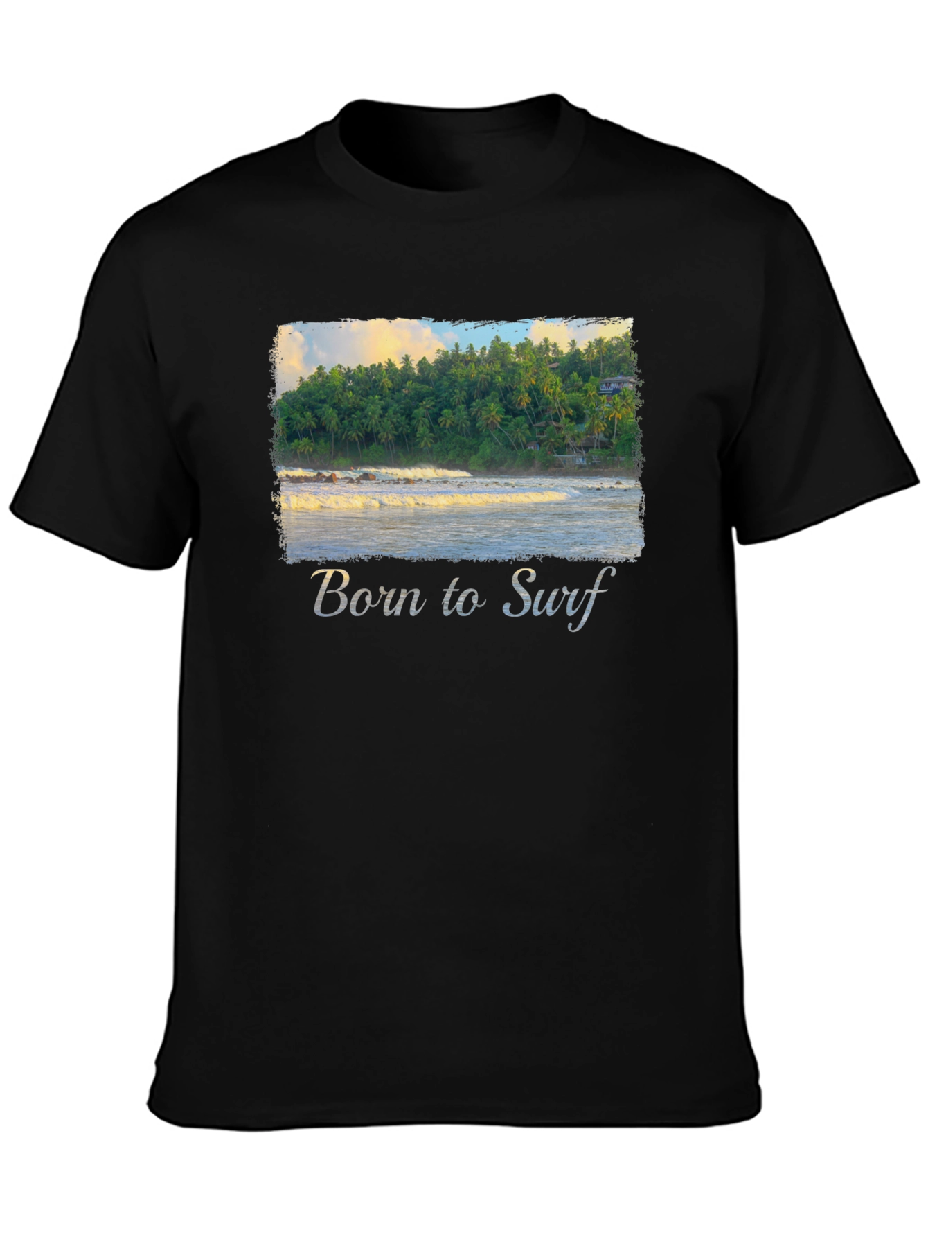 Born to Surf T-Shirt - Tropical Beach Design