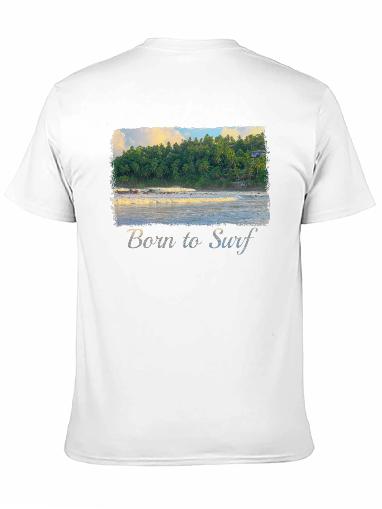 Born to Surf T-Shirt - Tropical Beach Design