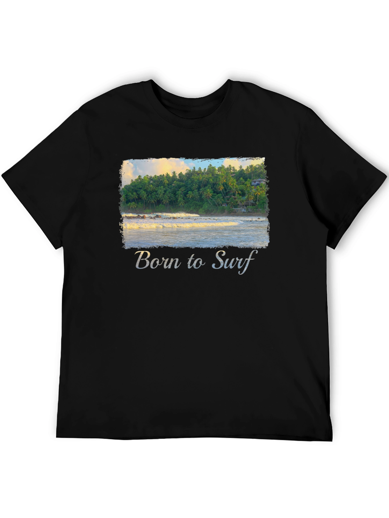 Born to Surf T-Shirt - Tropical Beach Design
