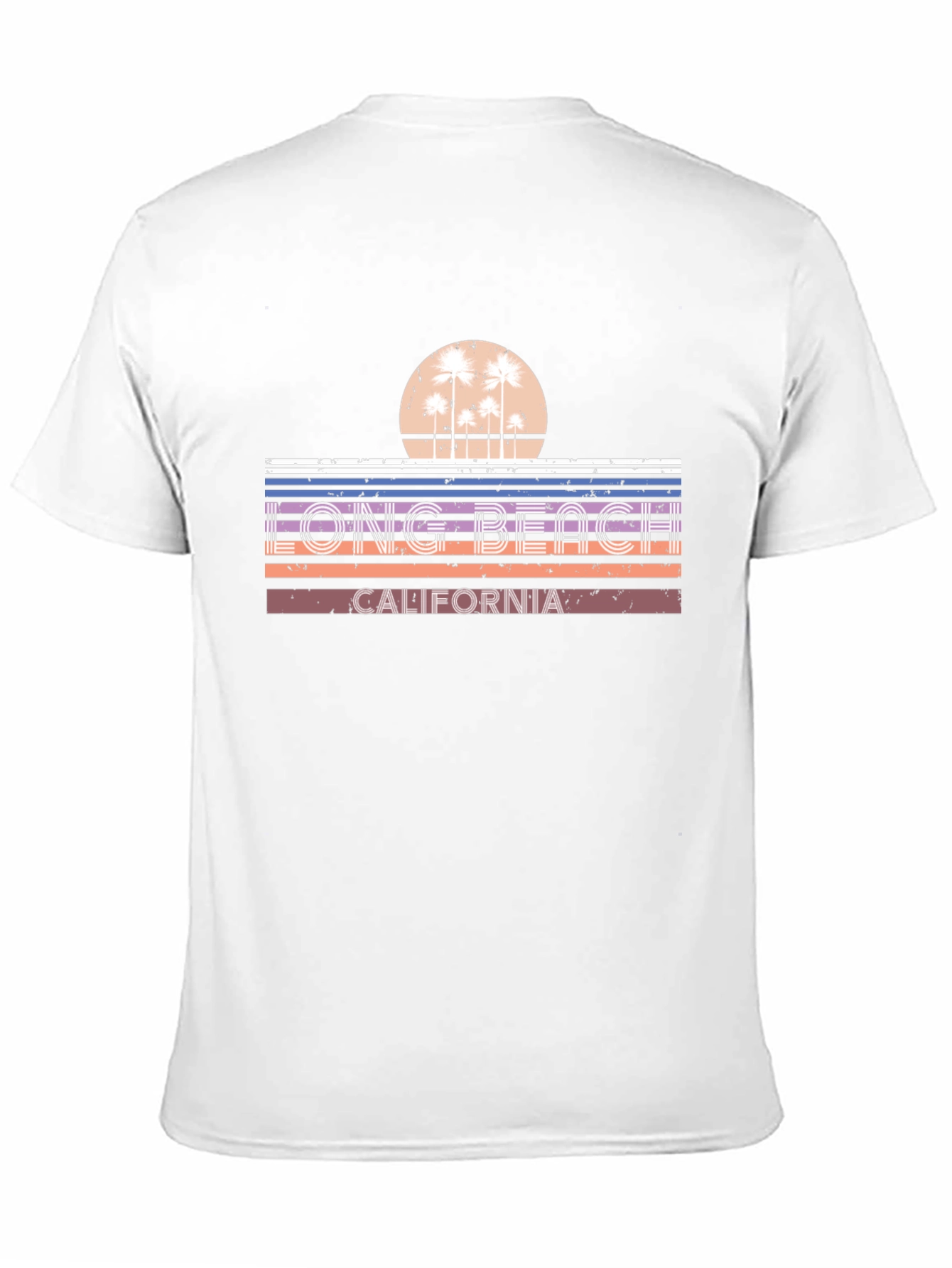 Long Beach California Retro Sunset T-Shirt