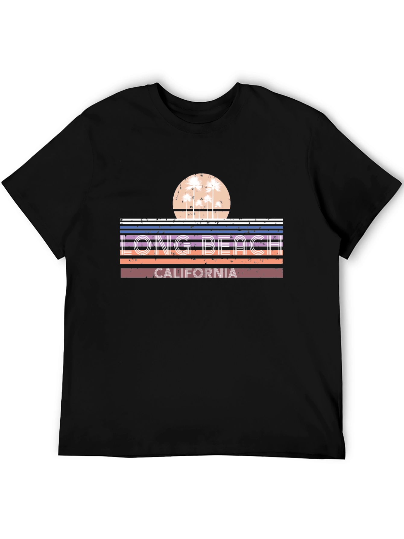 Long Beach California Retro Sunset T-Shirt