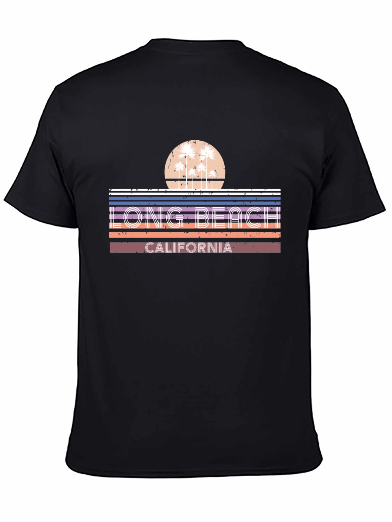 Long Beach California Retro Sunset T-Shirt