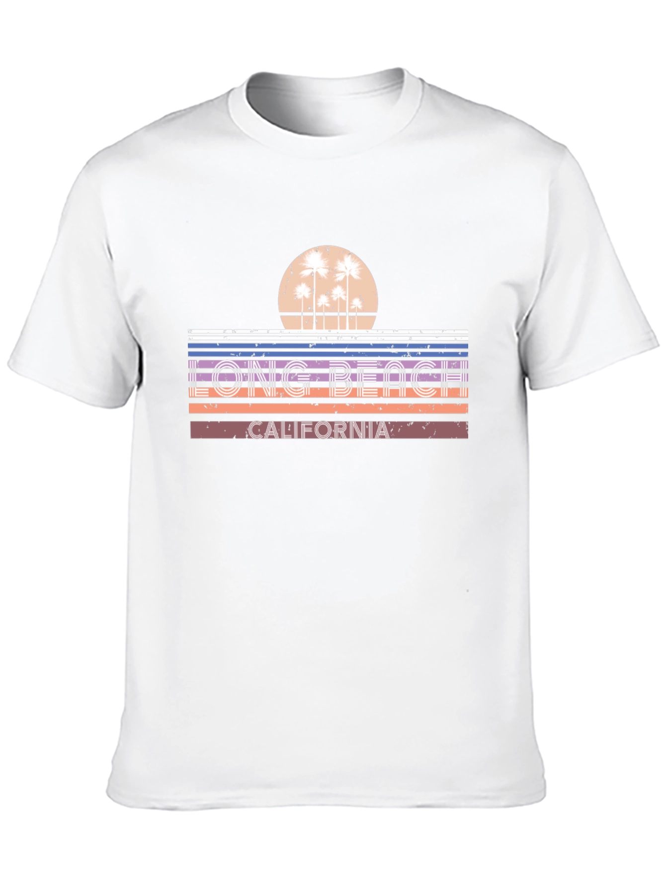 Long Beach California Retro Sunset T-Shirt