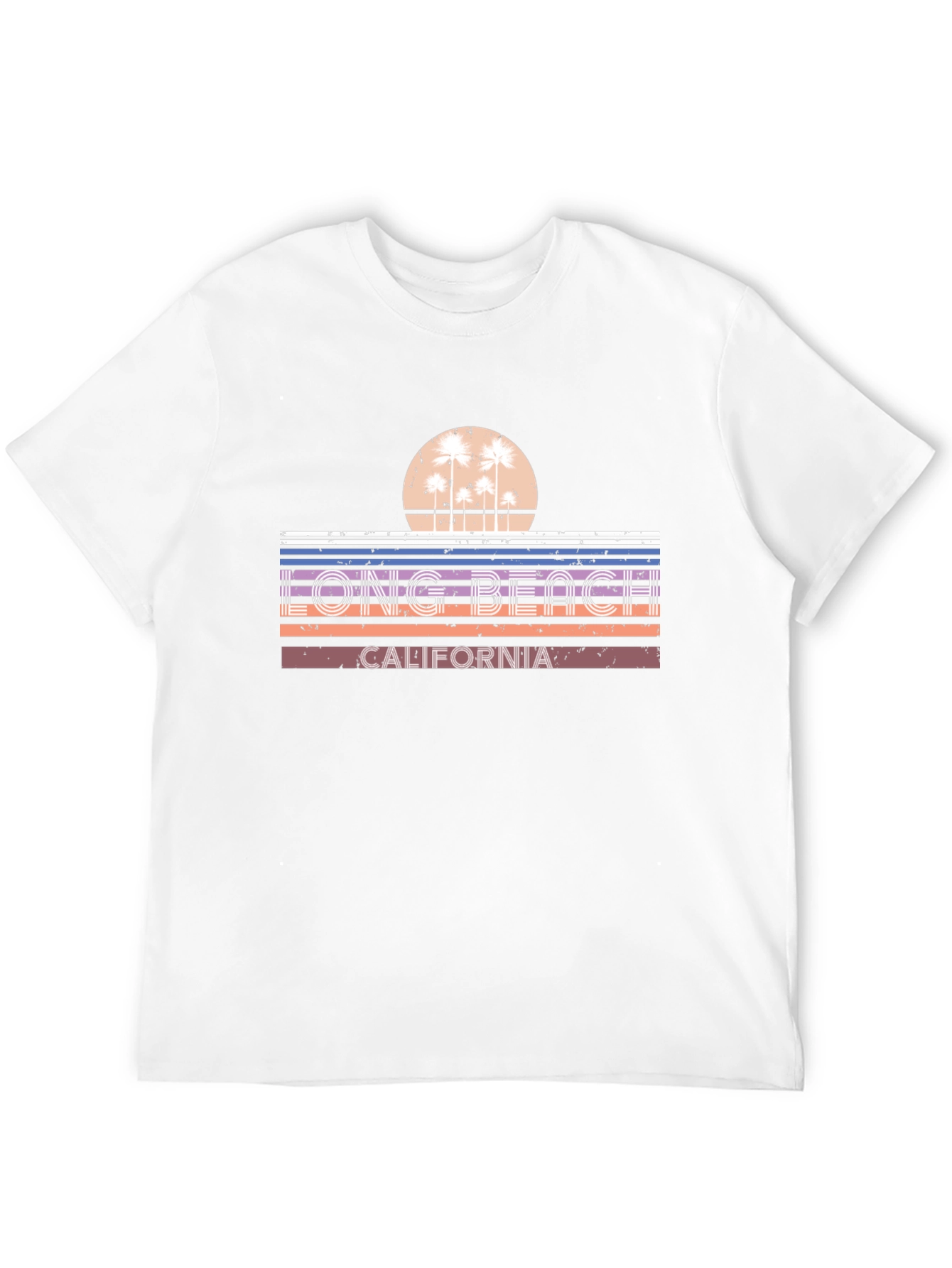 Long Beach California Retro Sunset T-Shirt