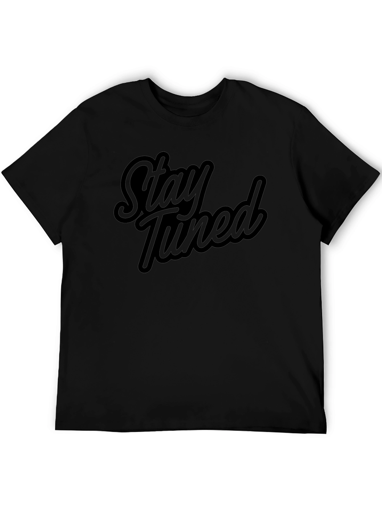 Stay Tuned Black Graphic T-Shirt - Casual Style