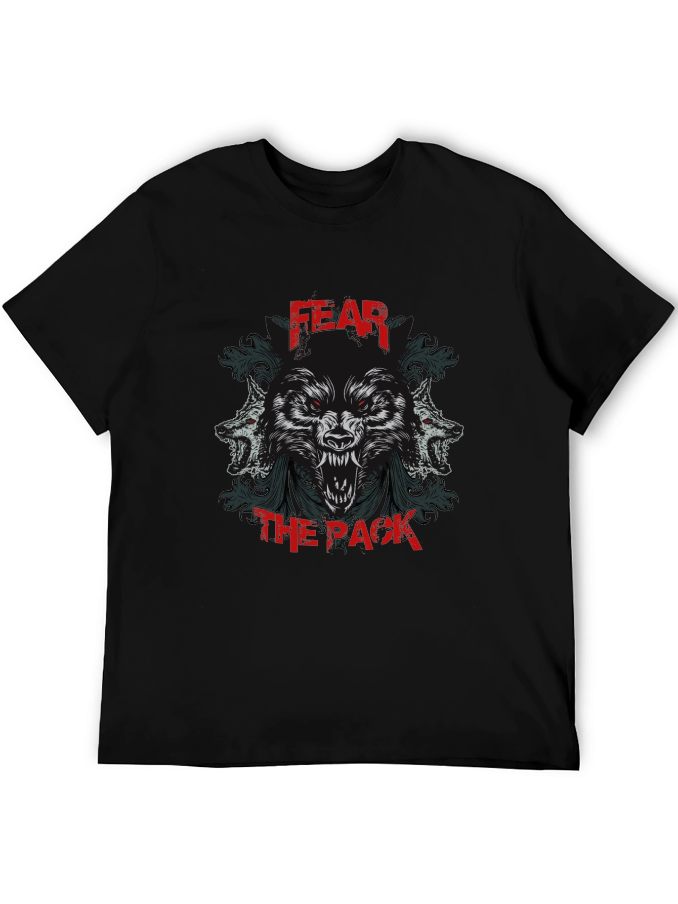 Fear the Pack Graphic Print Black T-Shirt