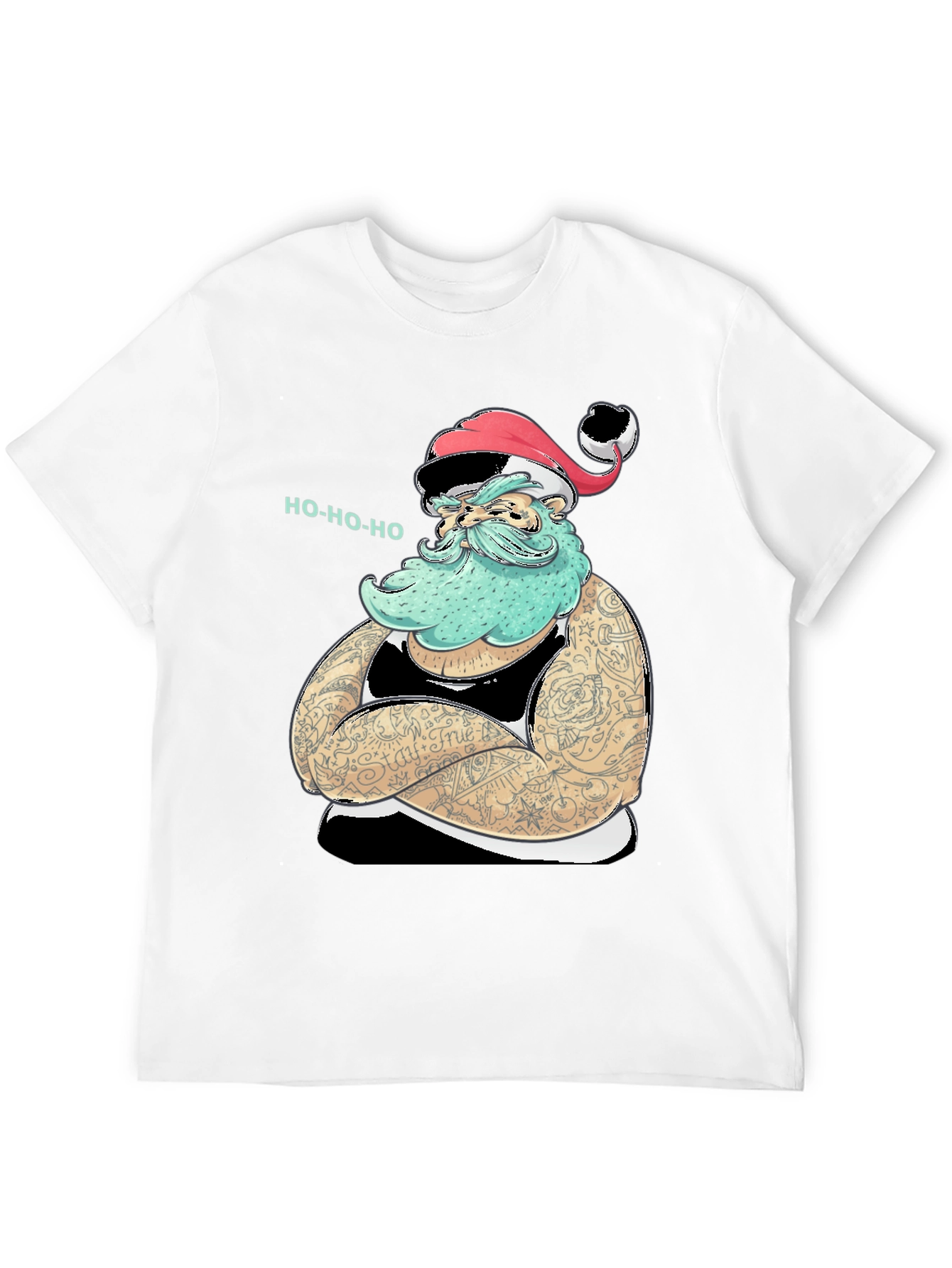 Tattooed Santa Graphic Tee - Holiday Humor