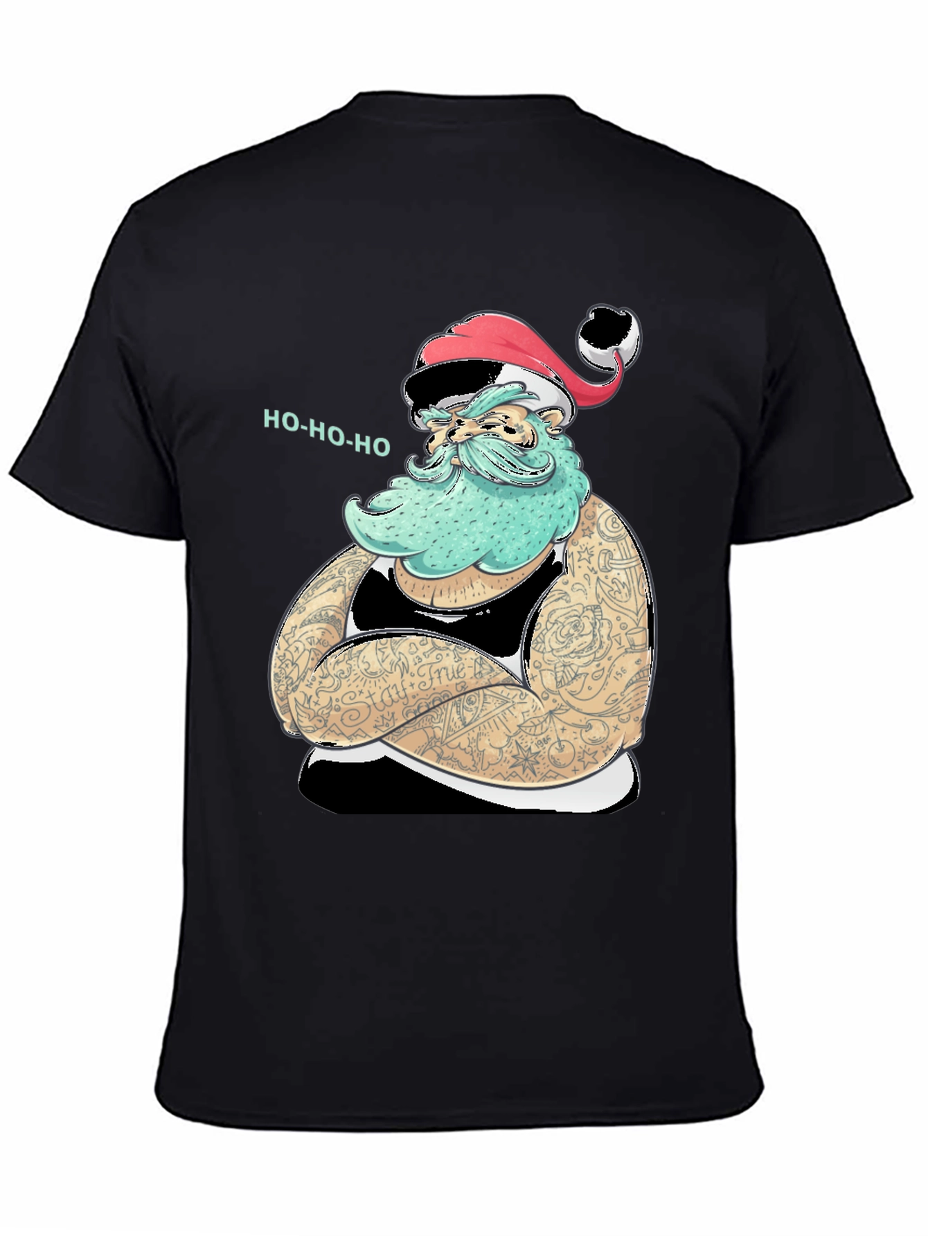 Tattooed Santa Graphic Tee - Holiday Humor