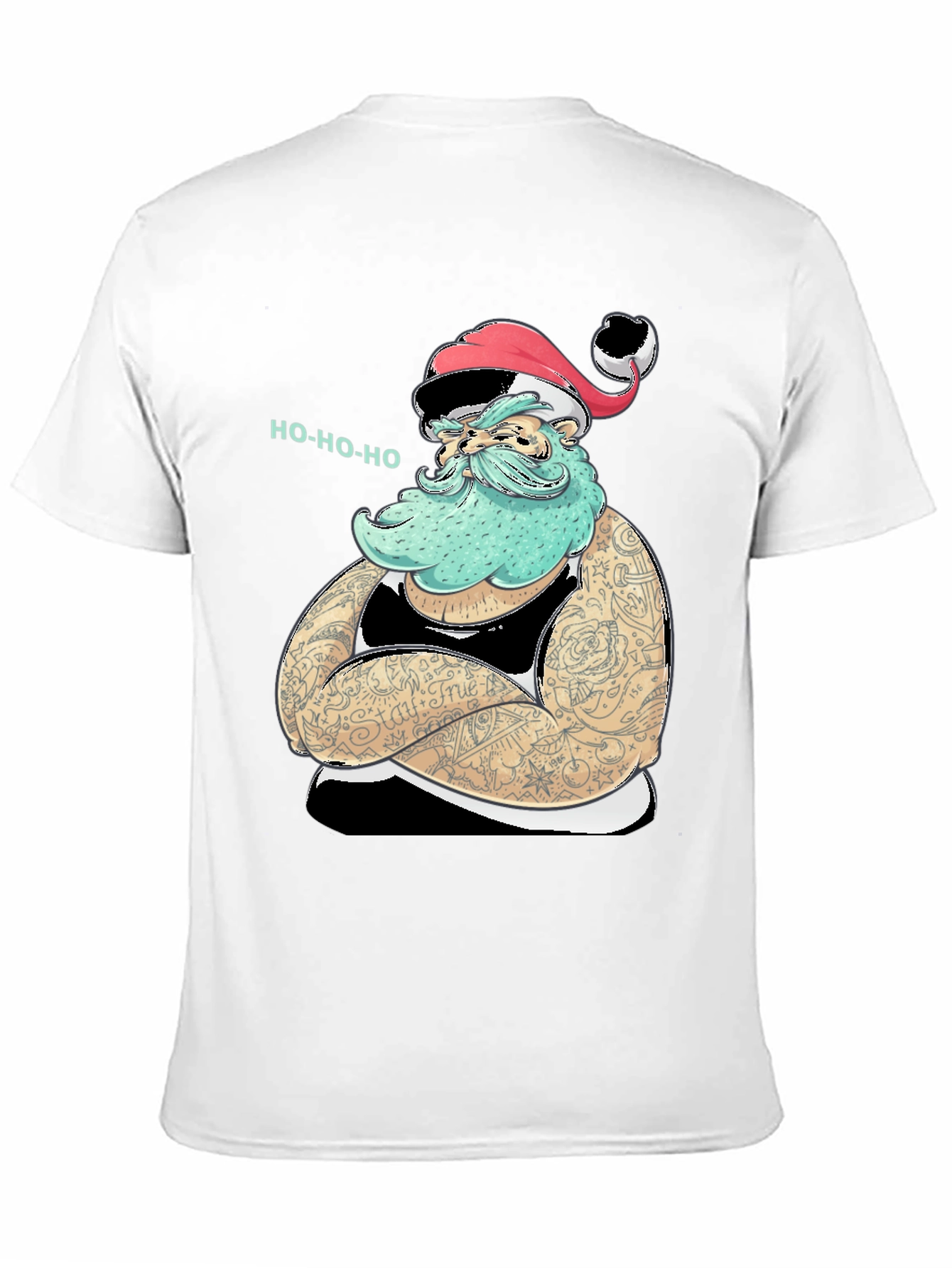Tattooed Santa Graphic Tee - Holiday Humor
