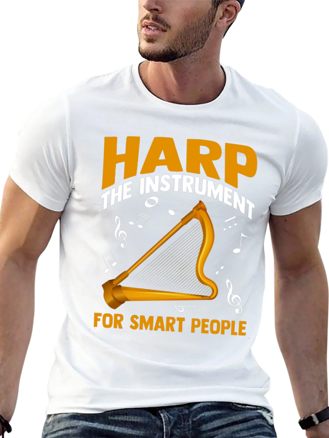 Harp Instrument Smart People Graphic Tee
