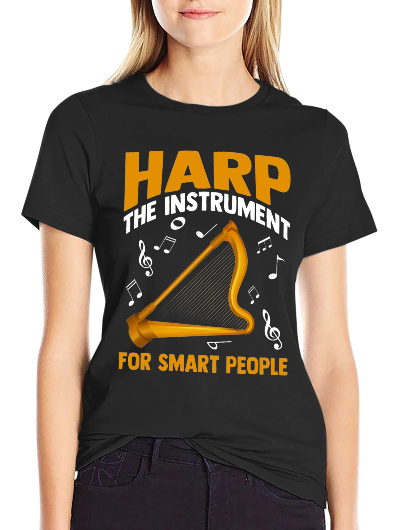 Harp Instrument Smart People Graphic Tee