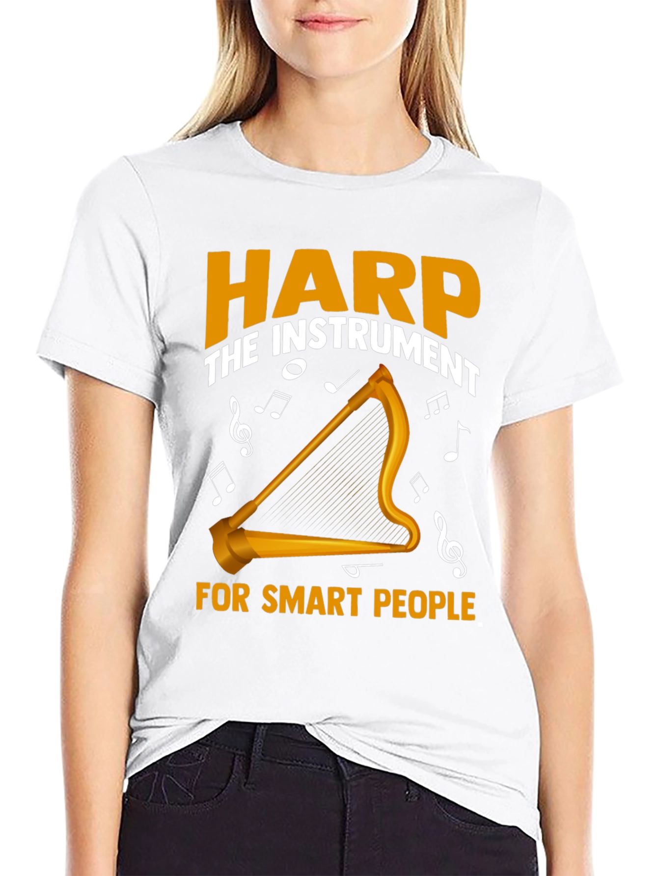 Harp Instrument Smart People Graphic Tee